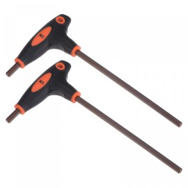 sourcing map 5mm Hex Key T-Handle Dual End Wrench Spanner, Metric S2 Steel 2 Pcs