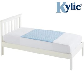 Kylie Premium Bed Pads | Blue | 4 Litre | Double Bed 139 x 91cm | Washable Absorbent Incontinence Sheets | Waterproof Backing | 50cm Mattress Tuck Flaps on Each Side