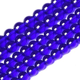 6mm 60pcs Lapis Blue Glass Stone Beads for Jewelry Making Round Loose Spacer Crystal Energy Healing Power Stone Beads DIY Bracelet Necklace Accessories(Lapis Blue Glass, 6mm)