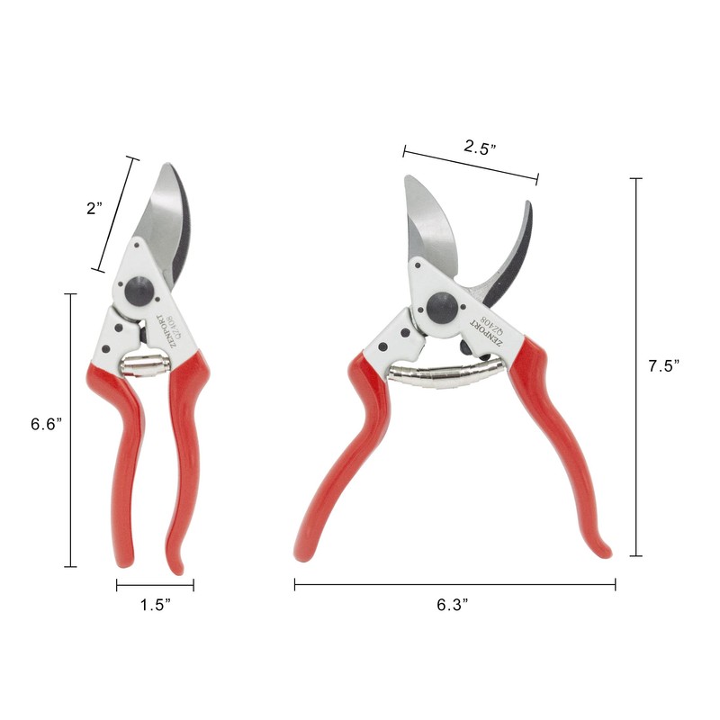 Zenport QZ408 Ergonomic Professional Pruner, 1-Inch Cut, 8.25-Inch Long
