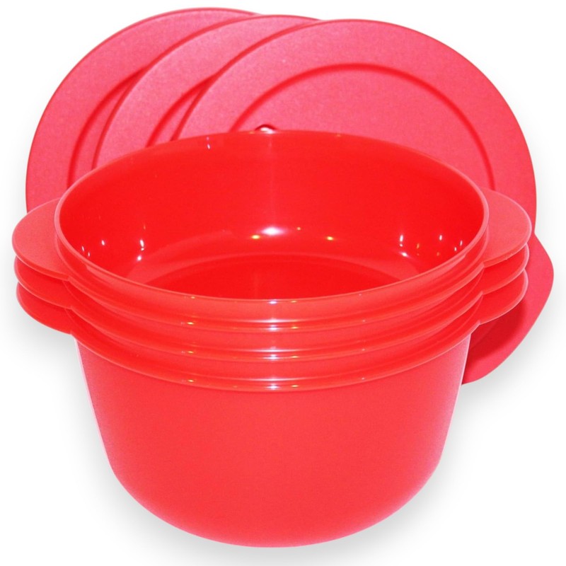 Tupperware Set of 3 Crystalwave Microwave Bowls 4.25, 6.25 and