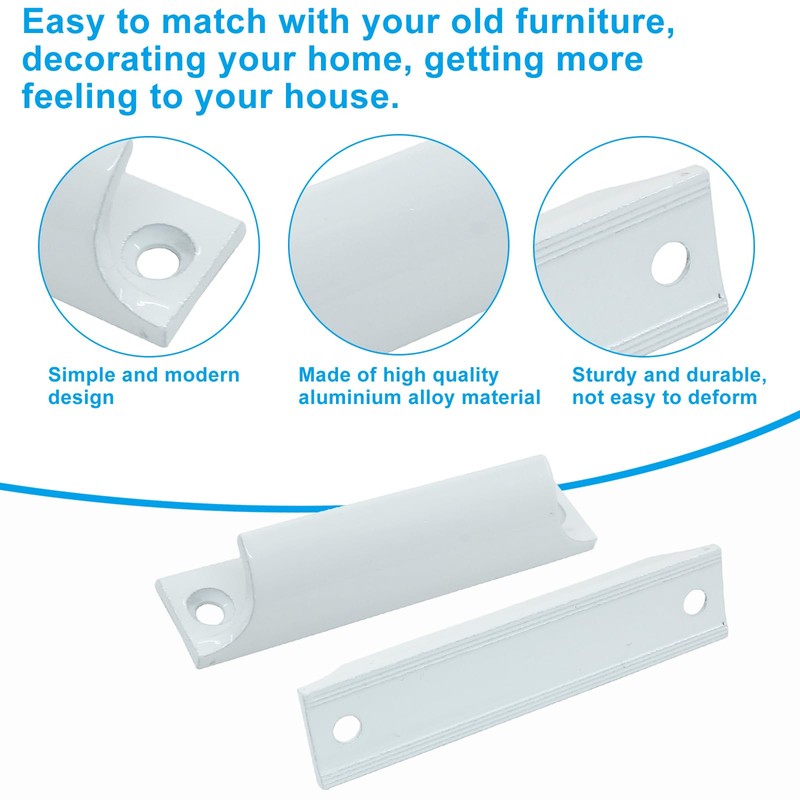 Cionyce White Window Sash Lift Handle, 3.5 inch Hole Center