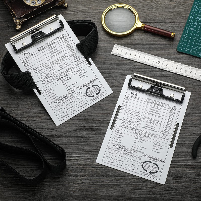 Eaasty 1 Set Pilot Kneeboard,Vfr Aviation Kneeboard,Aluminum Pilot Writing Board