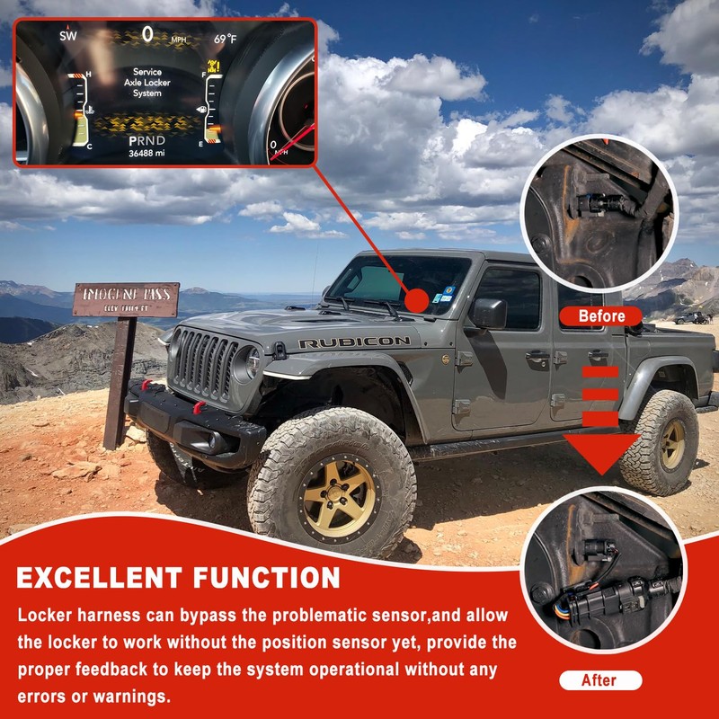 Z-LKR-OEM Locker Sensor Bypass Harness Replacement for Jeep Wrangler JL/JLU