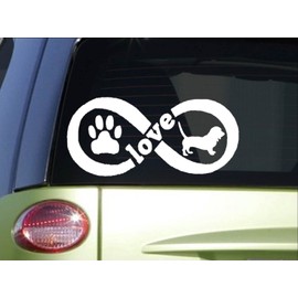 EZ-STIK Basset Hound Infinity stickerH407 4 x 8.5 inch Vinyl Dog Decal