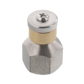 Erie Tools Rotating 3/8-inch Drain Cleaning Nozzle 12.0 Orifice 4000 PSI Stainless Steel for Sewer Pipe Water Jetter