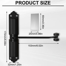 Peelanmall Automatischer Türschließer, Türschließer Zimmertür,Türschließer Einstellbare Schließkraft, Für zimmertür, Büro, Gartentor, Türschließer Außen