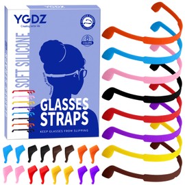 YGDZ Glasses Strap, 8 Pack Kids Eyeglasses Sunglasses String Strap Glasses Band Holder Eyewear Retainer, Silicone Elastic Sports Toddlers Glasses Strap with Ear Grip Hooks, 8 Colors