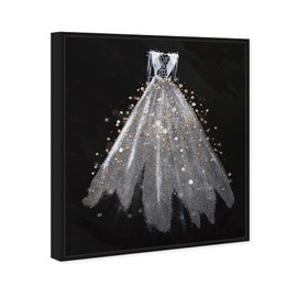 The Oliver Gal Artist Co. Fashion and Glam Wall Art Canvas Prints Dress Cinderella Night Home Décor, 36" x 45", Black Floating Frame