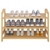 UDEAR Bamboo Shoe Rack 3-Tier Shoe Storage Organizer Entryway Shoe Shelf