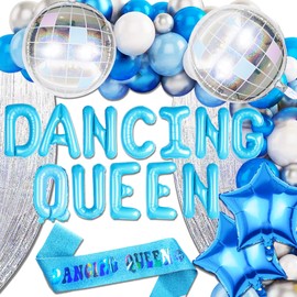 JeVenis Dancing Queen Balloons Banner Dancing Queen Bachelorette Party Decorations Mamma Mia Party Decoration Disco Party Decors 70s Decoration