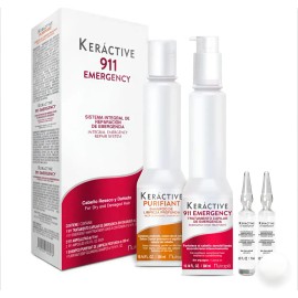 Nutrapel Keráctive 911 Sistema Integral de Reparación Shampoo300 ml+ Tratamiento 300 ml + Ampolletas 2x15ml
