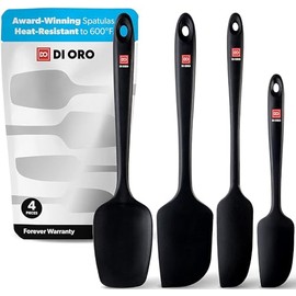 DI ORO Juego de espátulas de silicona – Espátulas de cocina de goma para hornear, cocinar y mezclar – Resistente al calor a 600 °F y libre de BPA espá