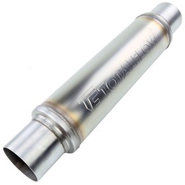 TOTALFLOW 20114 Straight Through Universal Exhaust Muffler | 409 Stainless Steel | 2 Inch Inner Diameter Inlet/Outlet