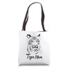 Cute Tiger Mom Line Art Graphic For Women And Animal