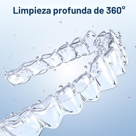 CXRUY Limpiador ultrasónico de retención – 45 kHz de limpieza dental cápsula de limpieza nocturna máquina para dentaduras, cabezales de cepillo de die