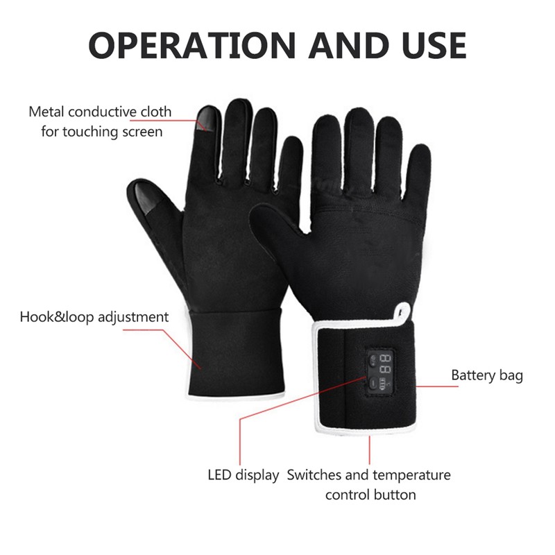 Intelligent Electric Heating Gloves Adjustable Winter Outdoor Sport Warm Keeping
