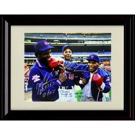 Dwight Gooden and Darryl Strawberry - New York - with Mike Tyson Autograph Replica Print - Framed 8x10