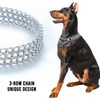 Silver Dog Choker Collar,3 Rows Stainless Steel Dog Chain Chew