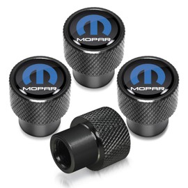 iPick Image for Mopar in Black on Black Aluminum Tire Valve Stem Caps