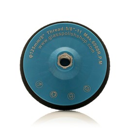 Glass Polish 5 inch (125mm) Professional Polishing and Sanding Backing Pad for Rotary Polisher with 5/8"-11 Thread and Hook and Loop Fastener - GP12623