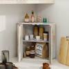 Trironsun Corner Bread Box for Kitchen Counter Double Layer Bamboo