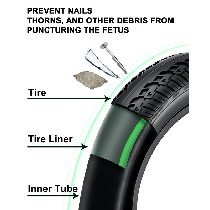 Fat Bike Tire Liner, Bicycle Tube Flat Protector Compatible with