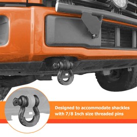 WeiSen Front Tow Hook Shackle Mount Kit with 3/4inch D Ring Shackles Compatible with Ford F-150 2WD 4WD 2009-2020