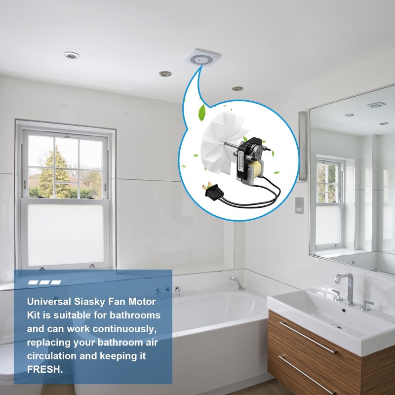 Siasky Universal Bathroom Vent Exhaust Fan Motor Replacement Motors Kit,