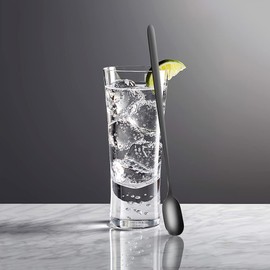 Long Handle Ice Tea Spoons, 9.1-inch Black Matte Spoon, Stainless Steel Coffee Spoon, Dessert Spoons,Teaspoons,Long Stirrers for Cocktail,Milkshake,Set of 4