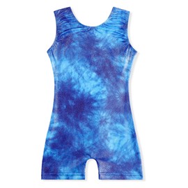 EQSJIU - Maillot de gimnasia para niñas y niñas, con mangas brillantes, para bebés y adolescentes de 1 a 10 años, Azul eléctrico, 2-3t