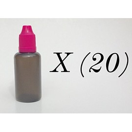 U-Need-A-Bottle (20) Pack Black Plastic Bottles 30 ml (1 oz) - Easy Squeeze Squirt Liquid Dropper Applicator Tip, Small Empty Round Travel Size, Best for Tincture Juice & Essential Oils (Pink)