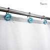 Sunlit Luxury Design Round Teal Blue Diamond Crystal Gem Bling