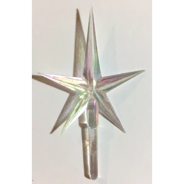 Narco CLEAR AURORA IRIDESCENT MEDIUM STAR Ceramic Christmas Tree TOPPER