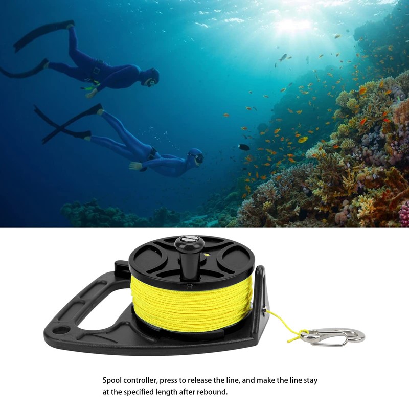 Dive Wreck Reel with Clip 83m Wire Alvinlite Scuba Dive