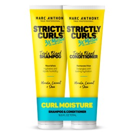 Marc Anthony Strictly Curls 3x Champú y acondicionador humectante profundo para definir rizos y antiencrespamiento - Manteca de karité, aceite de