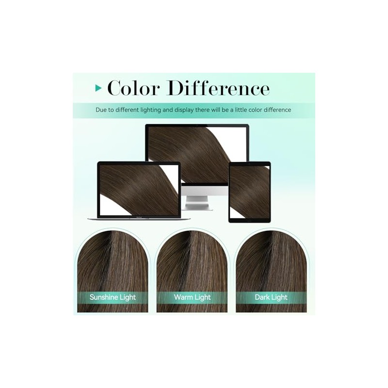 Ukira Extensiones De Cabello Castaño Medio Clip De Cabello Humano