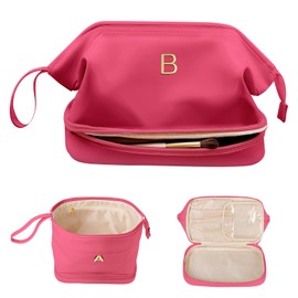 Vogewood Monogrammed Gifts for Women, Makeup Bag for Women, Bridesmaid Engagement Gift for Her Travel Toiletry Bag Make Up Bag Pouch for Purse Bridal Shower Gifts for Wedding Bridesmaids Gift