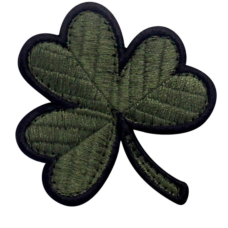 Irish Clover Dark Green Lucky Shamrock Irish Applique Embroidered Velcro