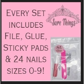 Sure Things 24 Short Blush Pink Press on nails glue on kit Mauve