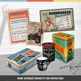 Nostalgic-Art Retro Tin Sign, 15 x 20 cm, Craftsman Stundenlohn - Gift Idea for Craftsmen, Made of Metal, Workshop Decoration in Vintage Design with Saying, Tin Signs Sayings