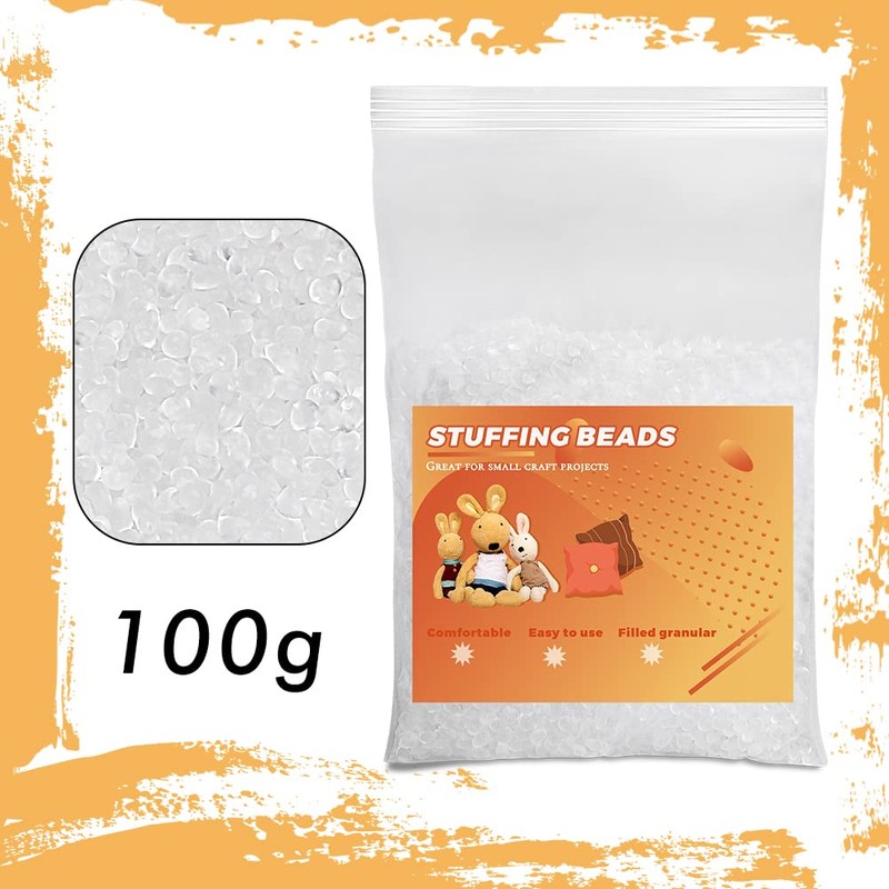 Stuffing Beads, 3.5oz Weighted Pellets for Stuffed Animals, Craft Rubber