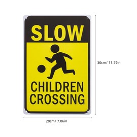 JECOMPRIS 2pcs Safety Signs Slow at Play Signs Sidewalk Signs Road Signs Neighborhood Signs Please Slow down Sign Slow Children Playing Sign Driveway Signs Slow Sign Yellow Iron Sheet