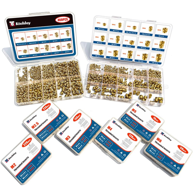 Ktehloy 400Pcs Threaded Inserts, M2 M2.5 M3 M4 M5 M6