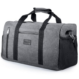 Rieeyrslza Sports Bag Men's Travel Bag with Shoe Compartment Gym Fitness Bag Multifunctional Hand Luggage, Grey 39L, 50 x 26 x 30CM