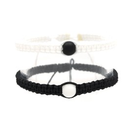 Pulsera Distancia - Pulsera Pareja - Par de Pulseras Distancia para Enamorados - 2 Piezas - Regalo Perfecto para el Día de San Valentín, Aniversarios y Otras Ocasiones (Macrame)