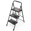 TOOLF 3 Step Ladder, Folding Step Stool with Anti-Slip Wide