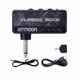 Electric Guitar Headphone Amplifier Amp 3.5mm Headphone Jack Aux In with Heavy Rock Distortion Effect Built in Rechargeable Battery