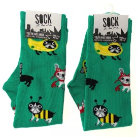 Sock It To Me Dog Puppy Costume Party Socks Set 2 Youth Knee High French Bulldog