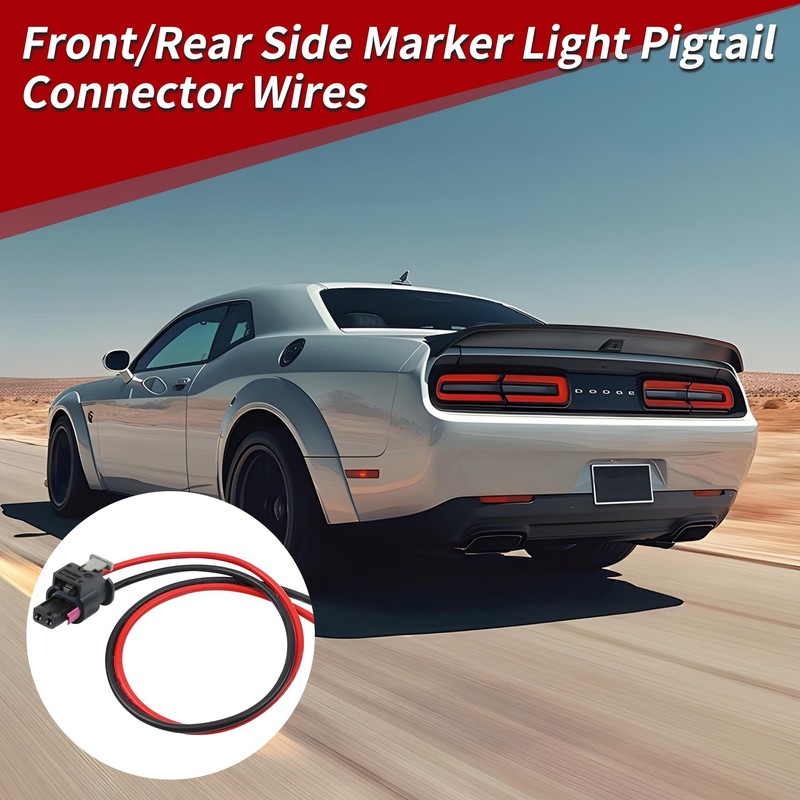 2Pack Side Marker Light Plug,Connector Pigtail Wire Harness Fit for